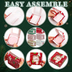 Gersoniel 30 Pcs Christmas Sublimation Ornaments Gift Boxes 3.54"x3.54"x0.7" Christmas Packaging Boxes with Window Sublimation Ceramic Discs Gift Wrapping for Festivals Holidays Xmas(Whimsical)