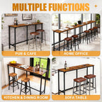 Karl home 71" Bar Table, Narrow Long High Top Dining Table with Upgraded Triangular Support for Stability, Industrial Counter Height Bar Table for Small Space, Behind Sofa, Kitchen, Rustic Brown