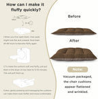AddGrace Non-Slip Kitchen Chair Cushions Set of 2, D-Shape Dining Chair Pads with Ties, Tufted Seat Cushions for Kitchen and Dining Room, 18 x 16.5 x 3 inch (46 x 42 x 7.6 cm), Brown