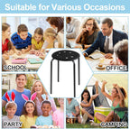 Tuanse 10 Pcs Stacking Stools Set with Metal Frame 17.72'' Portable Stackable Plastic Backless Stool with Round Top for Adult Office Home Kitchen(Black)
