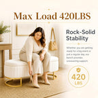 50.5" Velvet Storage Bench for Bedroom, Queen Size End of Bed Bench with Gold Legs, Modern Glam Channeled Tufted Ottoman Bench for Entryway, Living Room, Window Seat, Beige