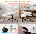 Ergonomic Kneeling Chair with Wheels, Cross Legged Office Chair with High Lumbar Support, 360° Swivel Meditation Chair for ADHD & Yoga, Wide Criss Cross Chair for Home