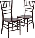 Flash Furniture 2 Pack HERCULES PREMIUM Series Mahogany Resin Stacking Chiavari Chair