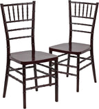 Flash Furniture 2 Pack HERCULES PREMIUM Series Mahogany Resin Stacking Chiavari Chair