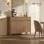 SICOTAS Fluted Sideboard Buffet Cabinet with Storage – Extra Large Credenza Accent Cabinet with 2 Drawers and 3 Doors, 84" Modern Entryway Cabinet Console with Adjustable Shelves for Living Room