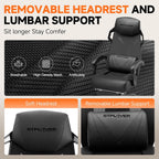 GTPLAYER Computer Chair with Adjustable Footrest, Ergonomic Gaming Chair with Headrest and Lumbar Support, Breathable Mesh Office Chair for Adults, High Back Reclining Desk Chair for Gaming and Office