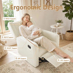 SweetGO Nursery Glider Recliner, 360° Swivel Microfiber Rocker w/Footrest | Ergonomic lumbar support, quiet glide, reinforced frame, tool-free assembly, 135° recline