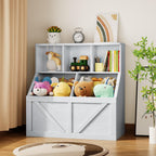 Jojoka Kids Bookshelf & Toy Storage Organizer, Toddler Toy Storage Cabinet for Playroom, Bedroom, Nursery, Classroom & Daycare