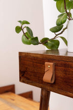 Leather and Brass Drawer Pull