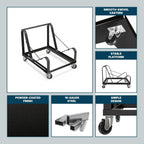 OEF Furnishings OEFDY86 Stack Chair Dolly, Heavy Duty Steel Cart (Vertical Cradle, Fits OEF8600 Series and Similar Sized Stack Chairs, 1100 lb Weight Capacity, Swivel Casters)