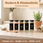 EDELHAUS Glass Spice Jars with Label and Black Aluminium Lids (24 x 4oz) Spice Containers with 240 Labels, Shaker Inserts, Steel Funnel, Empty Square Seasoning Organizer (Black Aluminium Lid)