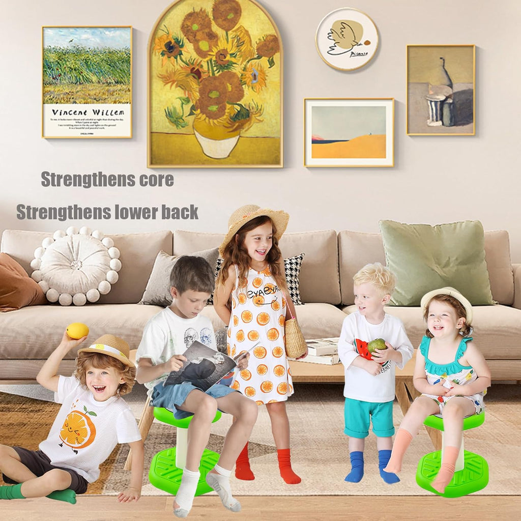 Fanboxk Active Chairs Kids Preschool Wobble Stool - Alternative Flexible Seating Balance Wiggle Stool for Classroom,Preschool,Kindergarten&Elementary School,Active Sensory Chairs,Ages3-8,Green(14in)