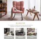 Rocking Chair Nursery, High Backrest Teddy Glider Rocker Upholstered Rocker Recliner Modern Rocking Accent Chairs for Bedroom, Living Room, Offices (Pink)