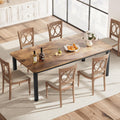 GAOMON 78 Inch Long Kitchen Table for 6-8, Dining Room Table for Kitchen Living Room, Large Dinner Tables, Industrial Indoor Restaurant Tables with Sturdy Metal Frame(Only Table) (Brown)