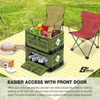 Bigant Heavy Duty Collapsible & Stackable Plastic Milk Crate-Medium Size, Olive, Stackable Open Front Organizer, Set of 1, Snap Lock Foldable Industrial Garage Storage Bin Container Utility Basket