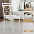 VECELO 5 Piece Dining Table Set for 4 with Chairs, Faux Marble Tabletop, Small Space, Kitchen, Breakfast Nook, White