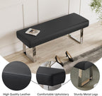 JIEXI Bedroom Bench Bed end upholstered Bench Indoor Corner Small Footstool with Metal Legs, for Kitchen entryway Dining Room and Living Room Window, Plant Bench