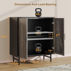 Sideboard Buffet Cabinet with Storage, Kitchen Storage Cabinet with Adjustable Shelf, 2-Door Console Table Accent Cabinet for Living Dining Room, Entryway, Hallway, Credenza, Coffee Liquor Bar, Grey