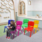 6Pcs Stackable School Chairs with 11inch Seat Height, Colorful School Stackable Chairs Stacking Plastic Classrooms Chairs for Preschool Toddler Home Learning Daycare Center Supplies