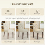 Upholstered Dining Chairs Set of 4 - Modern Parsons Kitchen & Dining Room Chair with Diamond Tufted Back, Solid Wooden Legs for Apartment, Café, Vanity