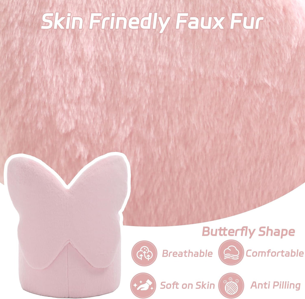Toddler Chair Comfy Kids Chair with Storage, Cute Butterfly Chair for Girls, Plush Kids Reading Chair, 2 in 1 Pink Storage Ottoman Chair, Desk Chairs for Kids Furniture Decor Gifts, Pink