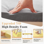 Waterproof Custom Size Bench Cushions for Indoor Outdoor Furniture, Bay Window Seat Cushions Indoor, Custom Cushions for Breakfast/Reading Bench Nook/Dining Entryway Mudroom Bench, Anti-Slip/Scratch