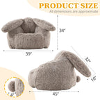 Achicsofar Bean Bag Chair for Adults Teens Giant Fluffy Plush Bean Bag Sofa with Filler Faux Fur Rabbit Shaped Beanbag Chairs Comfy Accent Floor Couch for Gaming, Reading in Bedroom, Living Room, Dorm