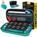 Orzly Turquoise Carry Case for Switch Lite - Portable Travel Case with Game Storage & Accessories - Gift Box Edition