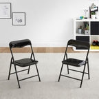 Heritage Kids Padded Folding Chair for Kids, Set of 2, Black, Ages 3+