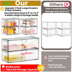 caktraie Acrylic Stackable Storage Drawers Set of 6, Clear Plastic Storage Drawer Organzier, Storage Organizer, Makeup Organizer,Ideal for Vanity, Bathroom,Cabinet,Pantry Organization
