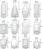 Glass Bud Vases Set of 12, Small Vases for Flowers, Clear Bud Vases in Bulk for Centerpieces Mini Vintage Vase for Rustic Home Wedding Table Decorations