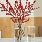 Extra Large Acrylic Cylinder Clear Vase for Floor, Tall Big Wide Mouth Plastic Unbreakable Hurricane Flower Vases of 3 for Home Decor (D 8" X H 19.7", D 6", D 4.8" + 2 Holder)