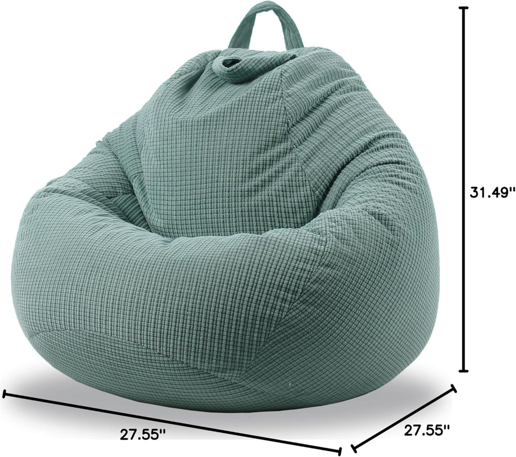ENBAOHUI Stuffed Animal Storage Bean Bag Chair Cover (No Filler) Washable Ultra Soft Corduroy Bean Bag Cover for Organizing Plush Toys, Bean Bag for Adults