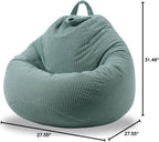 ENBAOHUI Stuffed Animal Storage Bean Bag Chair Cover (No Filler) Washable Ultra Soft Corduroy Bean Bag Cover for Organizing Plush Toys, Bean Bag for Adults