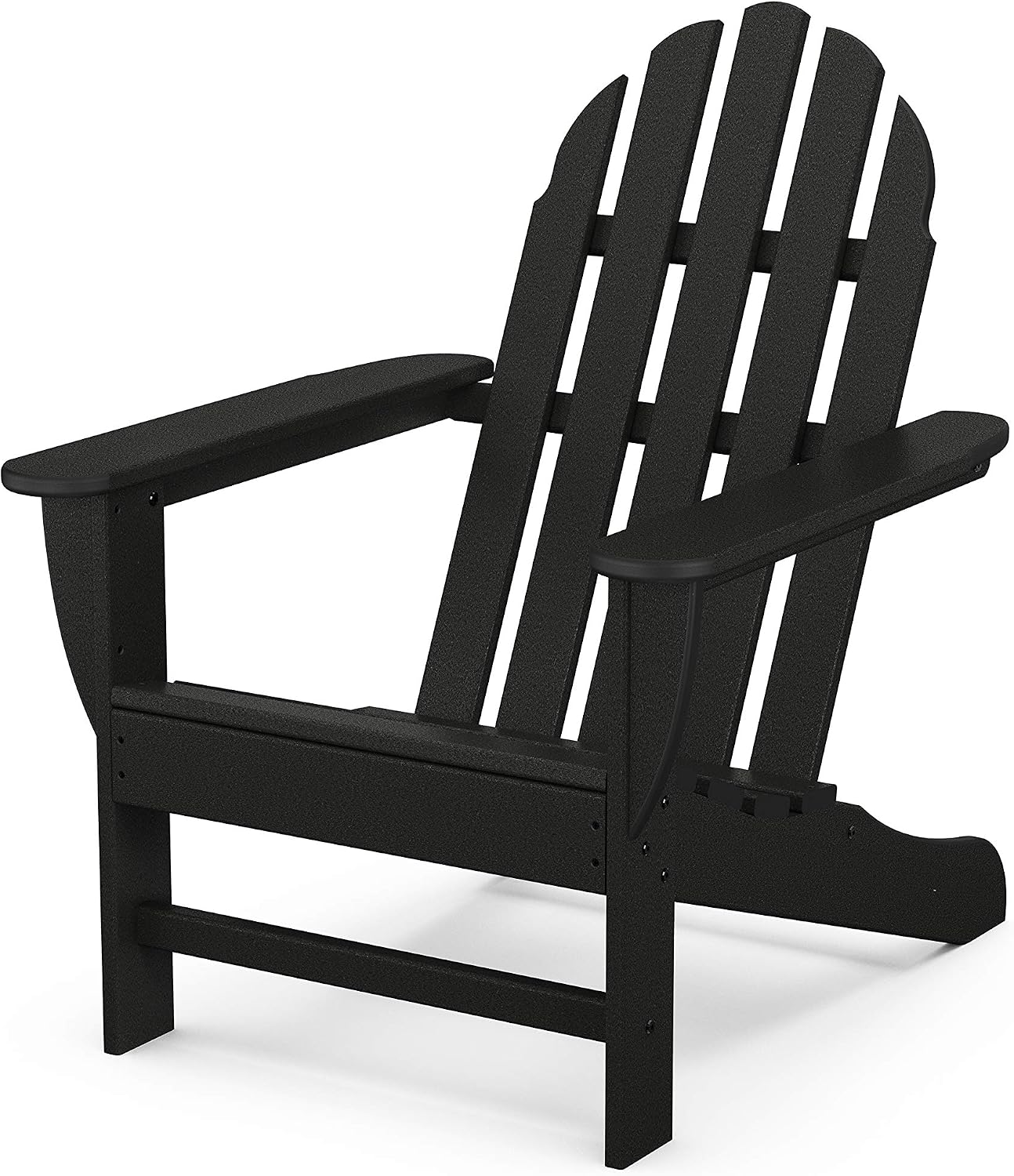Polywood Classic Adirondack Chair & South Beach Side Table Bundle, Black