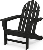 Polywood Classic Adirondack Chair & Long Island Side Table Bundle, Black