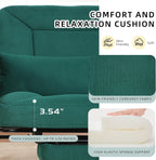 Oversized Reclining Rocking Chair with Foot Rest, 110°–160° Adjustable Backrest, Upholstered Armchair with Side Pocket for Nursery and Living Room, Green