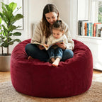 YuppieLife 4FT Foam Filled Bean Bag Chair, Lazy Sofa for Adults, Red | Ready to use, 2-in-1 design: bean bag or sofa mode, Dutch velvet cover, Machine washable, Comfortable