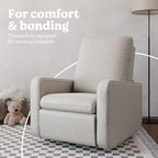 Graco Teddi Power Recliner Swivel Glider, Electronic Power Recline, Oeko-TEX 100 Certified, USB-A & USB-C Charger, Premium Cushioning & Comfort – (Dune Basketweave)