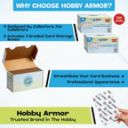 200 Pack Graded Trading Card Shipping Protector by Hobby Armor, 4" x 6" with Rounded Corners, Vibrant Multi-Color Card Protector to Guard Cards from Dings, Premium Cardboard Slab Shipping Supplies