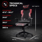 Respawn FLEXX Ergonomic Office and Gaming Chair with Lumbar Support - Breathable Mesh Recliner with Headrest & Adjustable Arms, Comfy Home Office Desk Chairs, Reclining Gaming Seat for Adults - Red