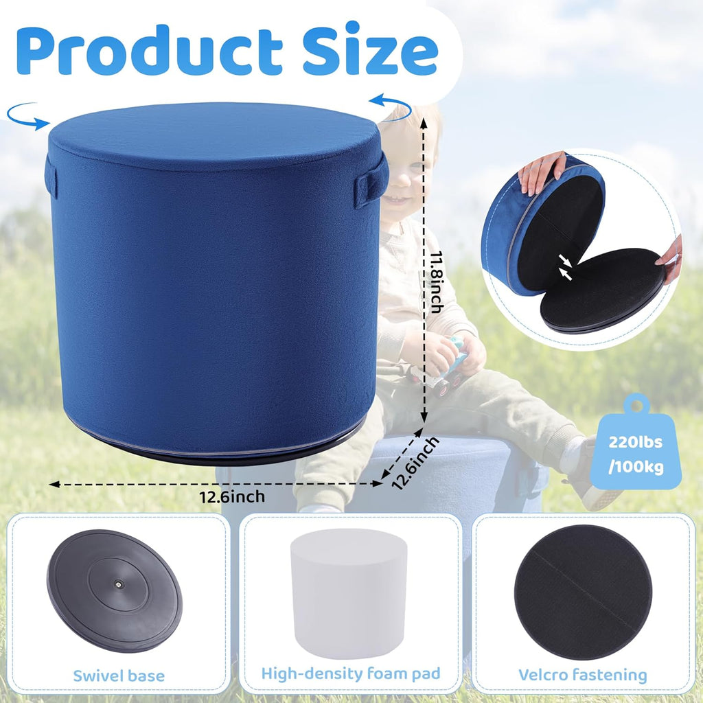 BALAPET Flexible Seating Classroom Wiggle Stool for Kids,360° Children's Swivel Stool, High-Density Foam Sensory Seat Cushion, Flexible Seating for Classroom Elementary, Non-Slip Base