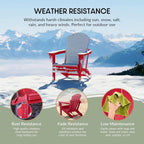 WestinTrends Malibu 2 Piece Set Outdoor Folding Poly Adirondack Chair, Red