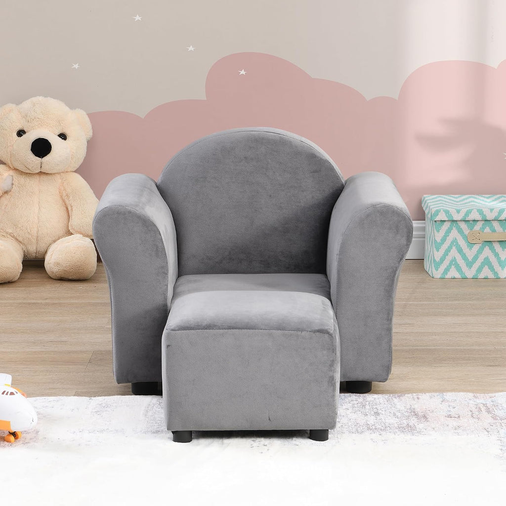 Chair, Upholstered Couch with Ottoman