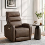 KISLOT Power Swivel Recliner Chair, Faux Leather Recliner 270° Rotation Modern Nursery Glider, Ergonomic Armrest & Side Storage Pocket, Comfortable Armchair for Living Room Bedroom & Nursery
