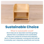 ECR4Kids Bentwood Multipurpose Toddler Cube Chair, Montessori Furniture, Natural