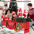 Christmas Tree Storage Bag 7.5 Ft Large Christmas Tree Bag with Reinforced Handles & Dual Zippers Wide Opening, Heavy Duty Oxford Fabric Xmas Ornament Storage Box Protects From Moisture, Dust (Red)
