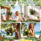 Novabright Fake Coconut, 1 Bunch Artificial Coconuts for Decoration, Lifelike Tropical Fake Green Coconuts Prop Artificial Fruit for Home Decoration Display Photo Prop (Seven Coconut)