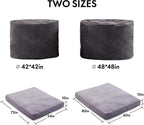 Giant Bean Bag Chair Bed for Adults, Convertible Beanbag Chairs to Floor Mattress, Large Bean Bag Lazy Chair with High-Density Foam Filling, Bean Bag Couch Sofa Bed Machine Washable, Dark Grey
