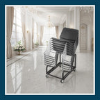 OEF Furnishings OEFDY86 Stack Chair Dolly, Heavy Duty Steel Cart (Vertical Cradle, Fits OEF8600 Series and Similar Sized Stack Chairs, 1100 lb Weight Capacity, Swivel Casters)